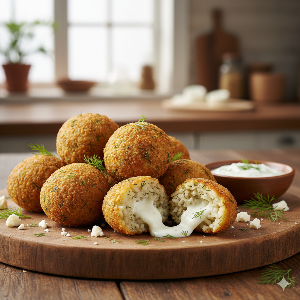 كبة  الأرز بالشبت والجبنة 