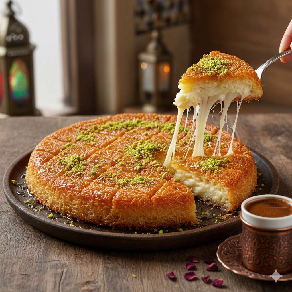 كنافة بالقشطة والمكسرات 